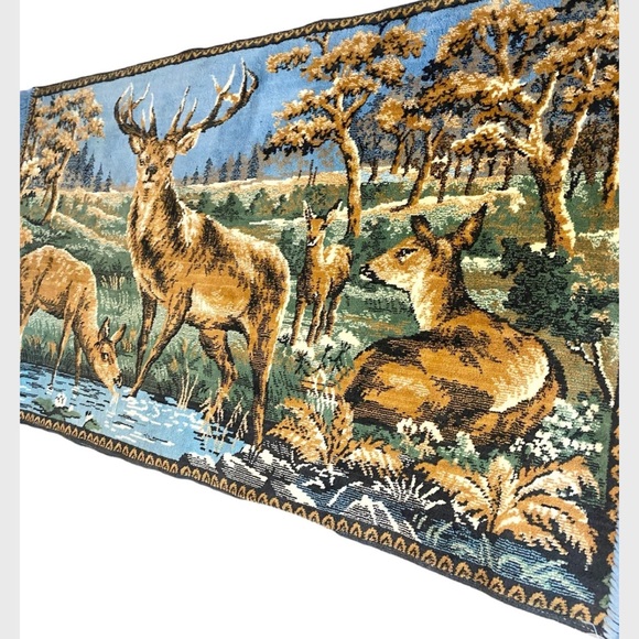 Vintage Velvet Stag Tapestry - Picture 2 of 5